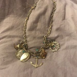 Unique diamond anchor necklace